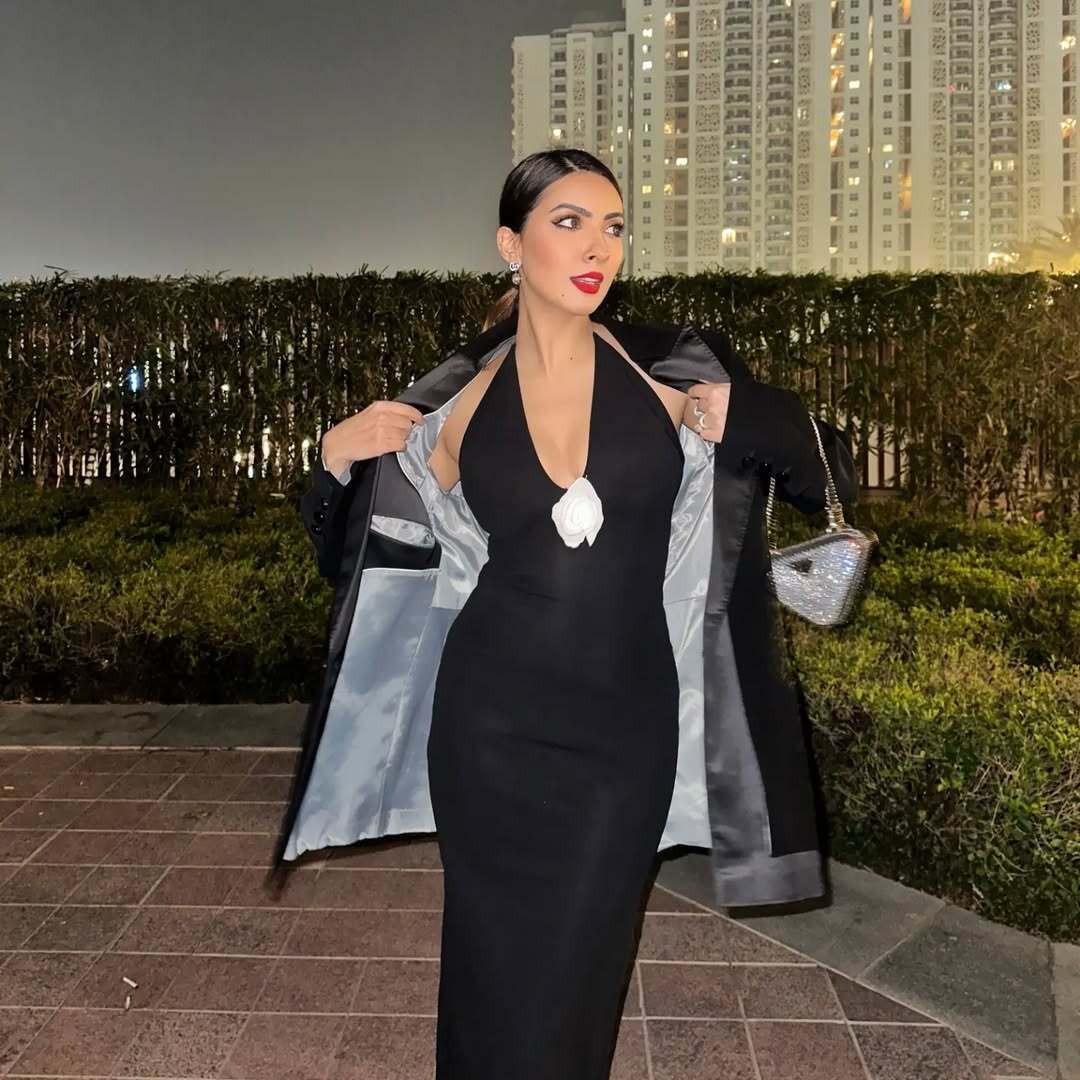 Halter Neck Black Gown